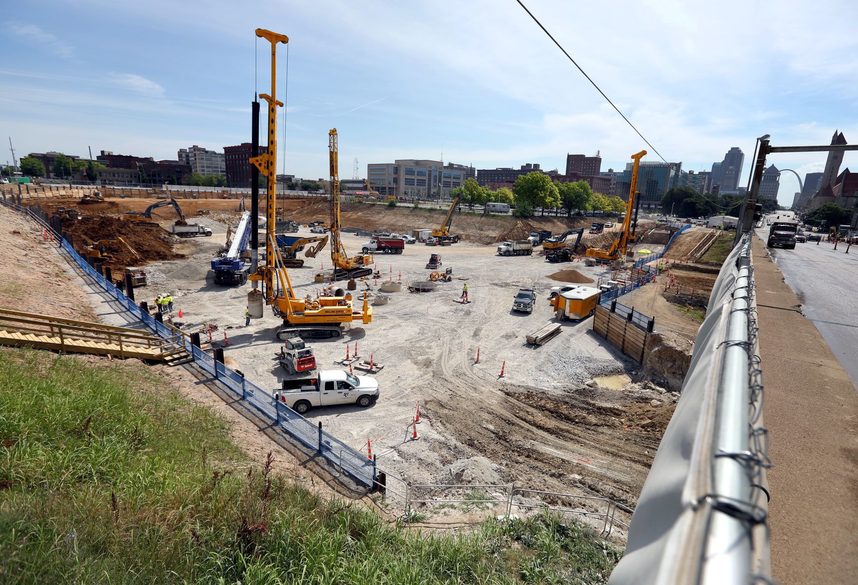 Early stages of Major League Soccer stadium construction in St. Louis